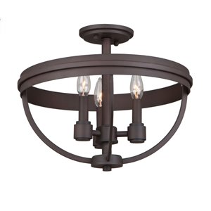 Semi-plafonnier Roxbury AC10693OB d'Artcraft Lighting, 3 lumières, bronze