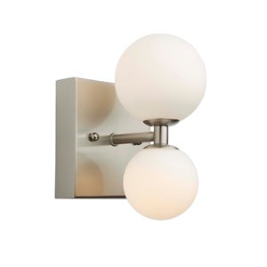 Applique murale à 2 lumières Hadleigh AC6612 d'Artcraft Lighting, 8 po, nickel brossé