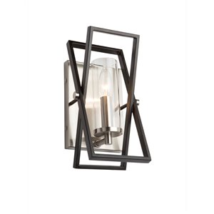 Applique murale à 1 lumière Vissini AC11475 d'Artcraft Lighting, 11,5 po, noir mat/nickel poli
