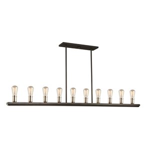 Luminaire de cuisine suspendu Sandalwood AC11350BN d'Artcraft Lighting, 10 lumières, nickel