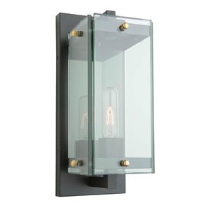 Luminaire mural extérieur Bradgate AC8121BK d'Artcraft Lighting, 15.5 po, noir mat/laiton