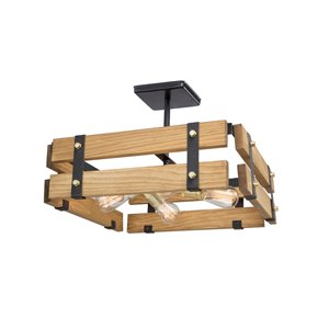 Semi-plafonnier Barnyard AC11493 d'Artcraft Lighting, 4 lumières, bois naturel (miel)