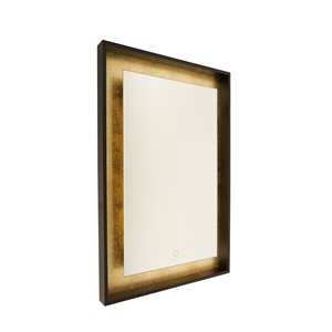Artcraft Lighting Reflections AM312 LED Mirror - 23.5-in x 31.5-in - Oil Rubbed Bronze & Gold Leaf