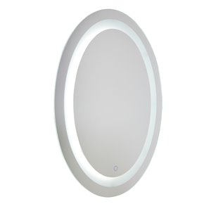 Miroir à éclairage DEL Reflections AM303 d'Artcraft Lighting, 24 po x 31,5 po, aluminium brossé