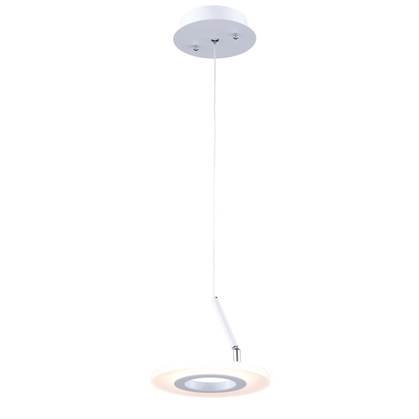 Luminaire suspendu à 1 lumière Phoenix AC7067 d'Artcraft Lighting, 8 po x 6 po, blanc