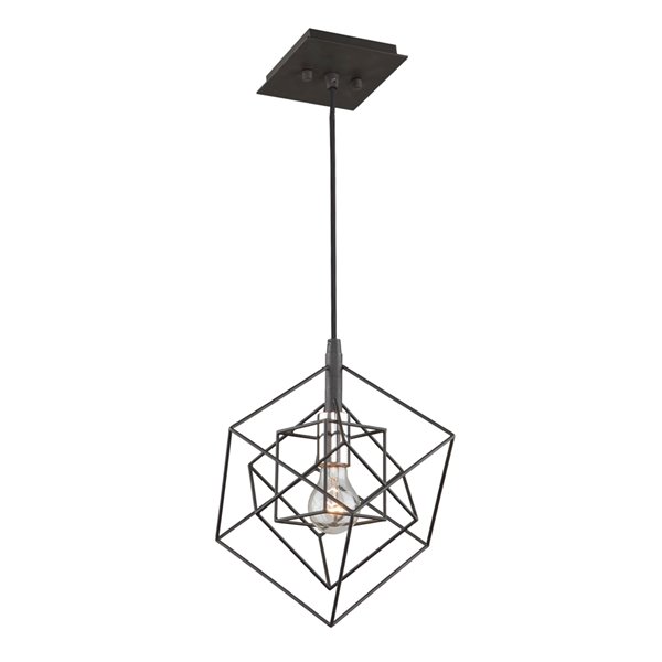 Artcraft Lighting Artistry AC11117PN 1-Light Pendant - 9.75-in x 11.25-in - Matte Black/Polished Nickel