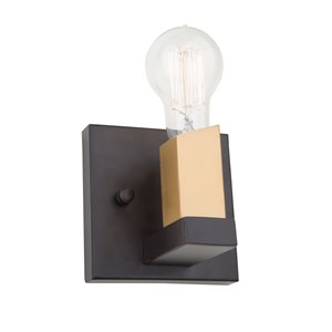 Applique murale à 1 lumière Skyline AC11101 d'Artcraft Lighting, 4,75 po, bronze foncé/laiton satiné