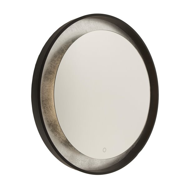 Miroir à éclairage DEL Reflections AM305 d'Artcraft Lighting, 31,5 po x 31,5 po, bronze huilé et argenté