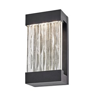 Luminaire mural extérieur Watercrest AC9161BK d'Artcraft Lighting, 6.5 po x 3.75 po x 12 po, noir
