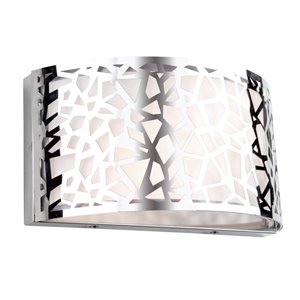 Applique murale à 2 lumières Bayview AC11065CH d'Artcraft Lighting, 6,25 po, chrome/blanc