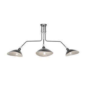 Semi-plafonnier Nero AC11213 d'Artcraft Lighting, 3 lumières, noir/intérieur blanc