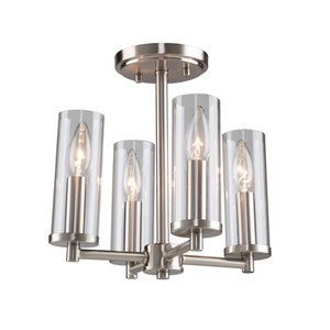 Semi-plafonnier Vissini AC11472 d'Artcraft Lighting, 4 lumières, nickel poli