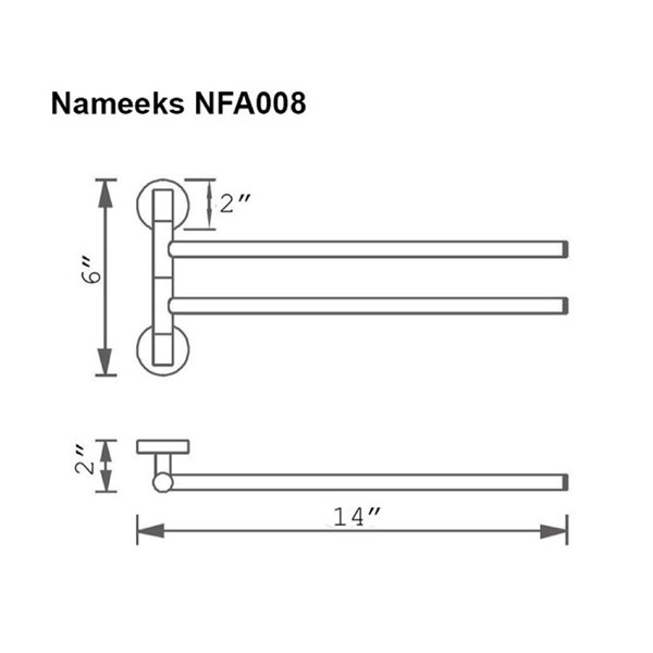 Nameeks General Hotel Wall Mounted Swivel Towel Bar In Chrome