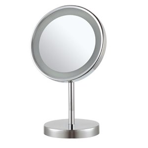 Nameeks Glimmer Free Standing Makeup Mirrors In Chrome - 4-in x 8-in x 8-in