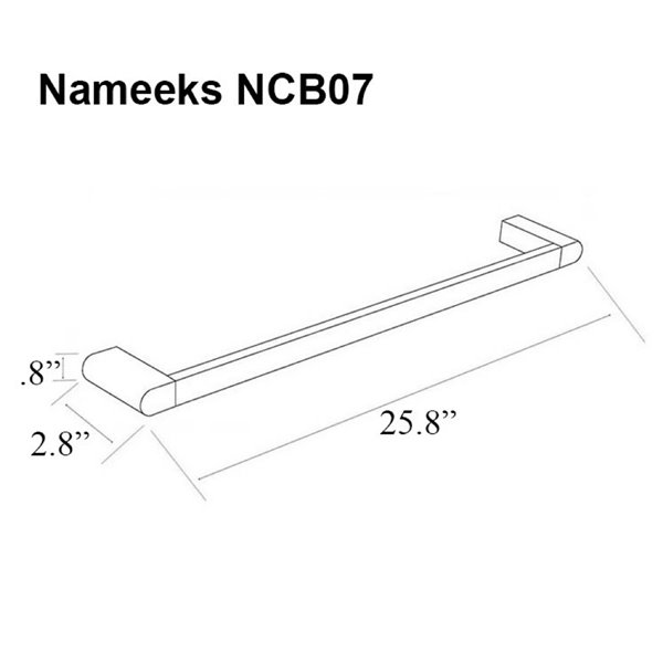 Nameeks General Hotel Wall Mounted Towel Bar In Chrome - 26-in