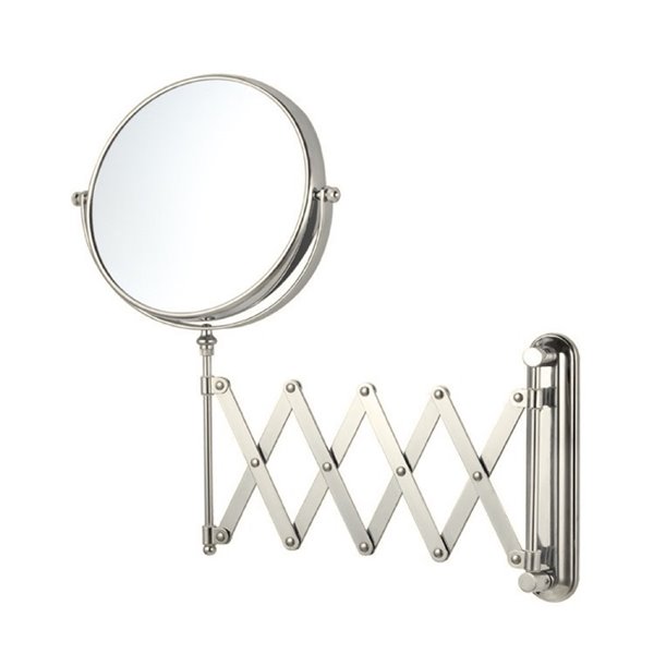 Nameeks Glimmer Wall Mounted Makeup Mirrors In Satin Nickel 4.5in x