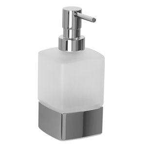 Nameeks Boutique Hotel Free Standing Soap Dispenser in Chrome - 14 oz - 6.2-in x 2.8-in