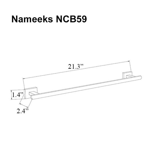 Nameeks General Hotel Wall Mounted Towel Bar In Black - 21-in