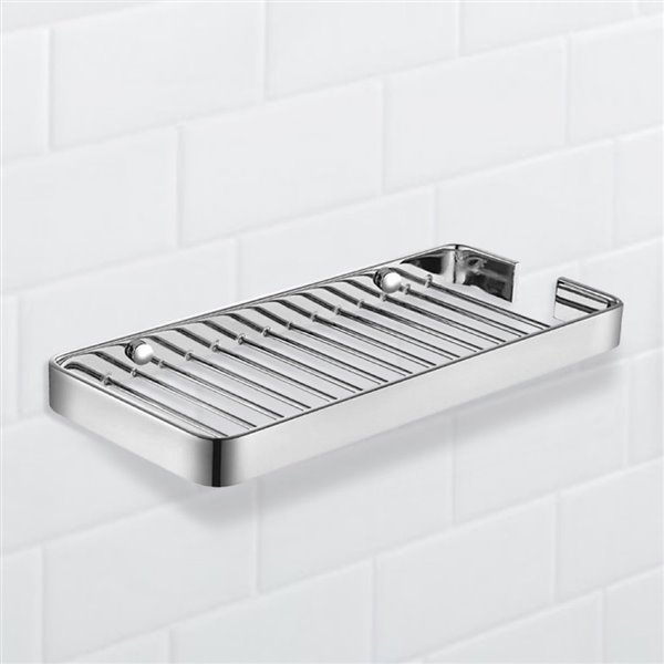 Nameeks General Hotel Wall Mounted Shower Basket in Chrome - 4-in x 1-in x 9-in