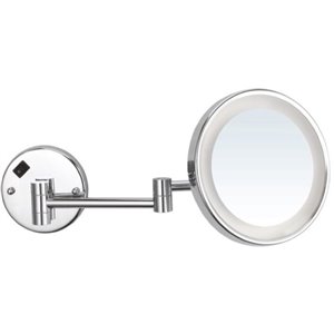 Nameeks Glimmer Wall Mounted Makeup Mirrors In Chrome - 4.5-in x 8-in x 8-in