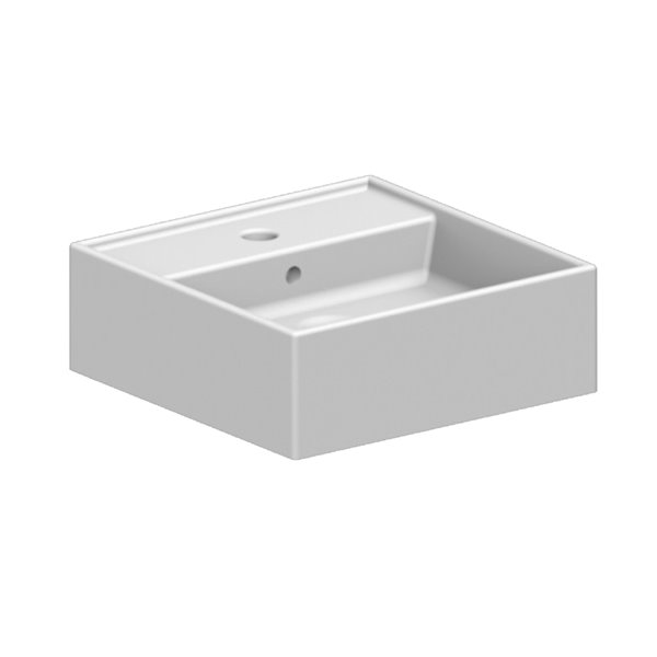 Nameeks Teorema Mounted Bathroom Sink In White - Square - 15.7-in x 15.7-in