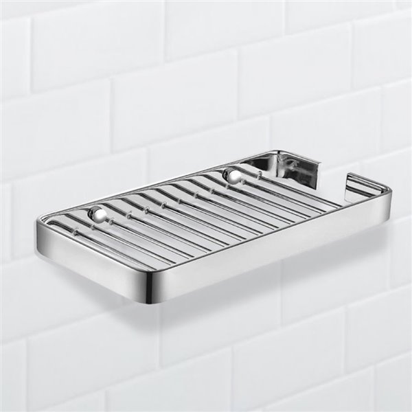 Nameeks General Hotel Wall Mounted Shower Basket in Chrome - 4-in x 1-in x 8-in
