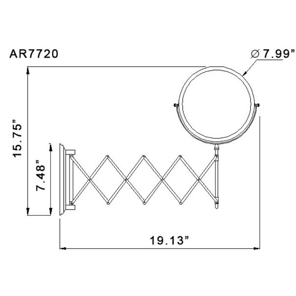 Nameeks Glimmer Wall Mounted Makeup Mirrors In Chrome - 4.5-in x 8-in x 8-in