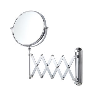 Nameeks Glimmer Wall Mounted Makeup Mirrors In Chrome - 4.5-in x 8-in x 8-in