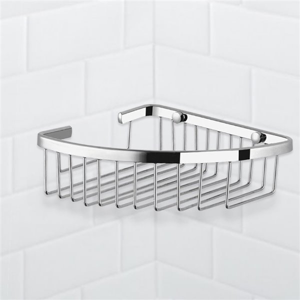 Nameeks General Hotel Wall Mounted Shower Basket in Chrome - 7-in x 2-in x 8-in