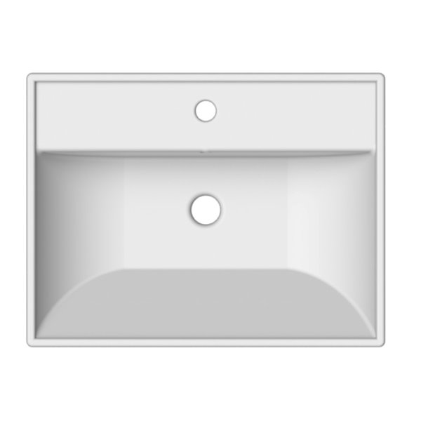 Nameeks ML 24.2-in x 18.5-in Wall Mounted White Square Bathroom Sink