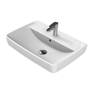 Nameeks Duru Wall Mounted Bathroom Sink in White - Square - 22.62-in x 16-in