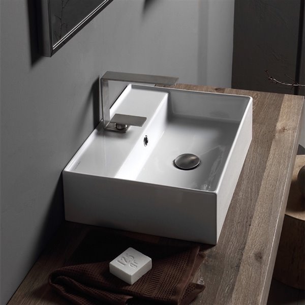 Nameeks Teorema Wall Mounted Sink In White - Rectangular - 15.2-in x 19.88-in