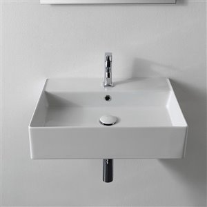 Nameeks Teorema Wall Mounted Sink In White - Rectangular - 15.2-in x 19.88-in