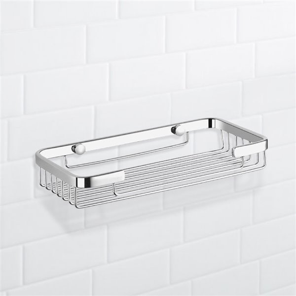 Nameeks General Hotel Wall Mounted Shower Basket in Chrome - 5-in x 1-in x 9-in