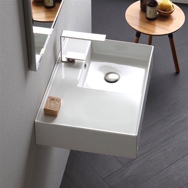 Nameeks Teorema Wall Mounted Sink In White - Rectangular - 17.3-in x 23.6-in