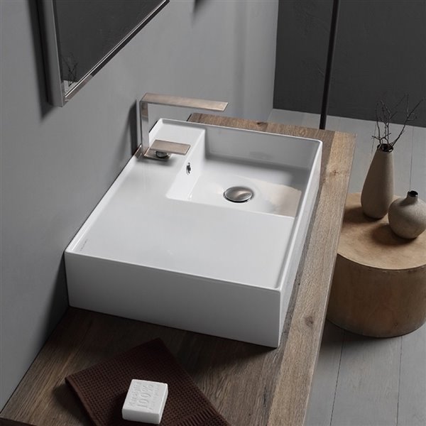 Nameeks Teorema Wall Mounted Sink In White - Rectangular - 17.3-in x 23.6-in