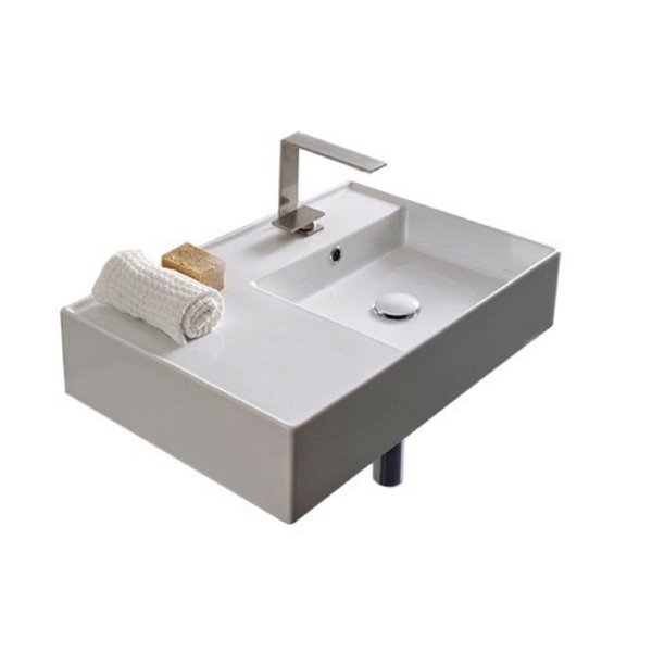 Nameeks Teorema Wall Mounted Sink In White - Rectangular - 17.3-in x 23.6-in