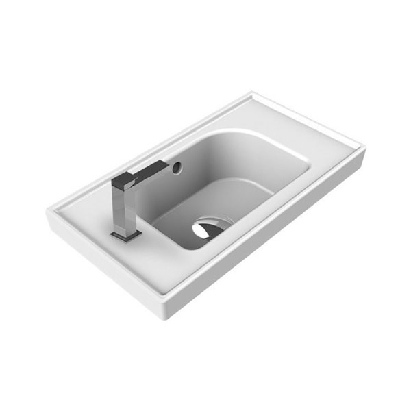 Nameeks Frame Wall Mounted Bathroom Sink in White - Rectangular - 16.86-in x 11.02-in