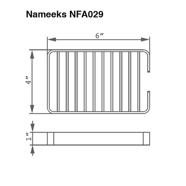 Nameeks General Hotel Wall Mounted Shower Basket in Chrome - 4-in x 1-in x 6-in