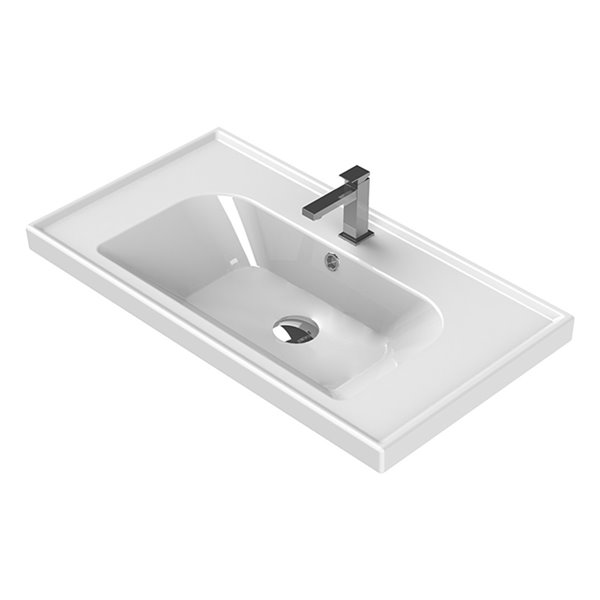 Nameeks Frame Wall Mounted Bathroom Sink in White - Rectangular - 31.5-in x 17.72-in