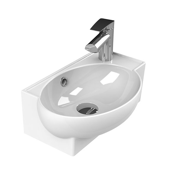 Nameeks Mini Vessel Sink in White - Triangular - 17.5-in x 11.2-in