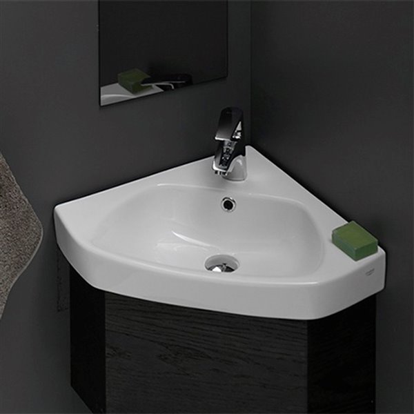 Nameeks Arda Wall Mounted Bathroom Sink in White - 25.3-in x 18.5-in