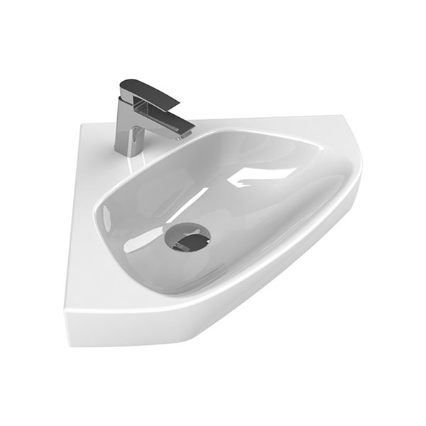 Nameeks Arda Wall Mounted Bathroom Sink in White - 25.3-in x 18.5-in