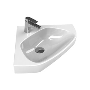 Nameeks Arda Wall Mounted Bathroom Sink in White - 25.3-in x 18.5-in