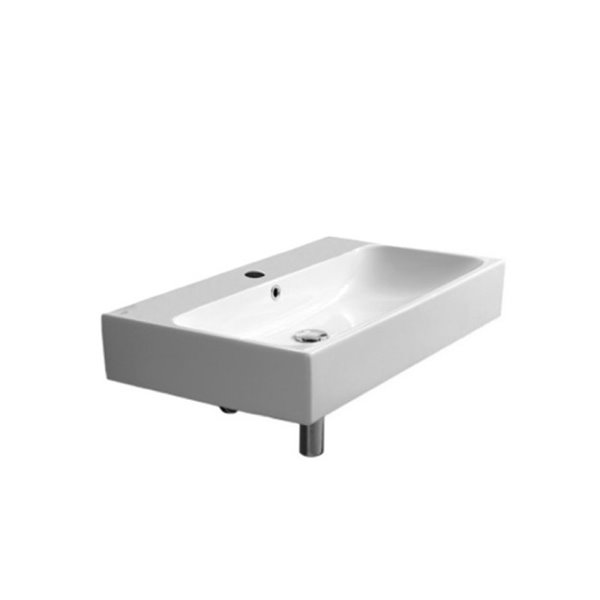 Nameeks Pinto Wall Mounted Bathroom Sink in White - Rectangular - 30-in x 18.9-in