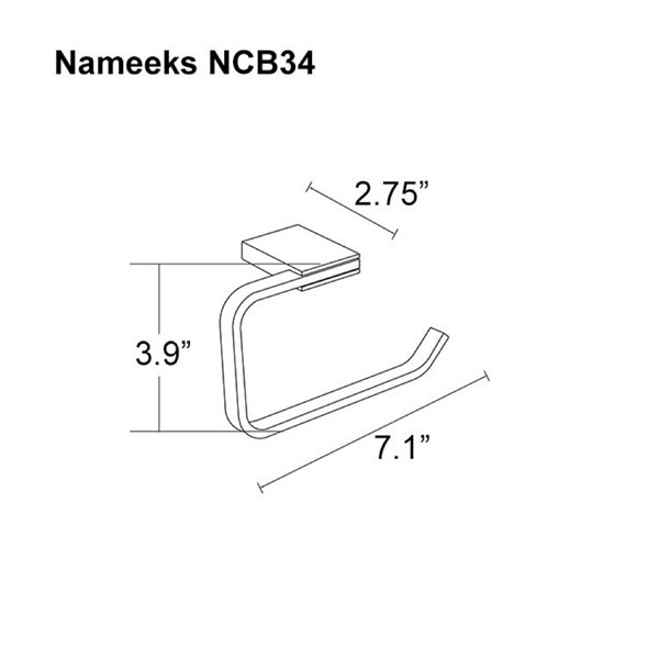 Nameeks General Hotel Wall Mounted Toilet Paper Holder In Chrome - 2.75-in x 3.9-in x 7.1-in