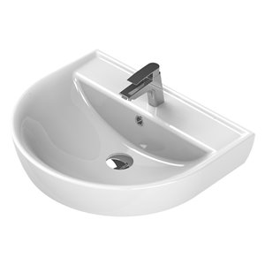 Nameeks Bella Wall Mounted Bathroom Sink in White - Round - 23.7-in x 19.5-in