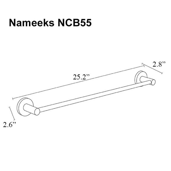 Nameeks General Hotel Wall Mounted Towel Bar In Black - 25-in