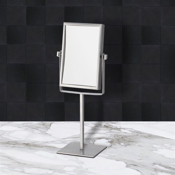 Nameeks Glimmer Free Standing Makeup Mirrors In Chrome - 4.5-in x 8.25-in x 6.3-in