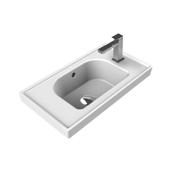 Nameeks Frame Wall Mounted Bathroom Sink in White - Rectangular - 16.86-in x 11.02-in